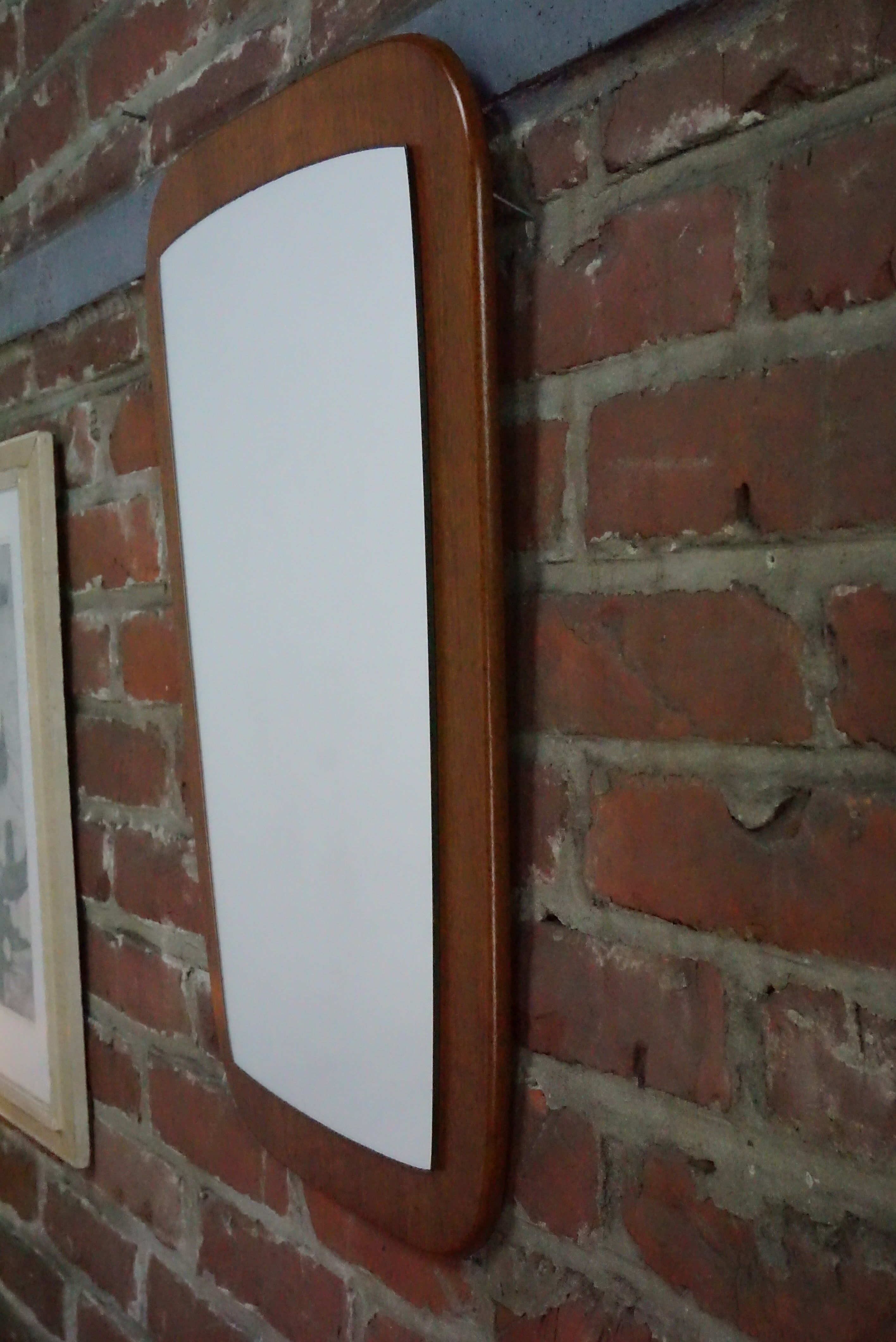 Teak mirror cut "Barrel" 38 x 60 cm