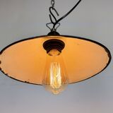 Industrial Petrol Enamel Factory Pendant Lamp, 1960s