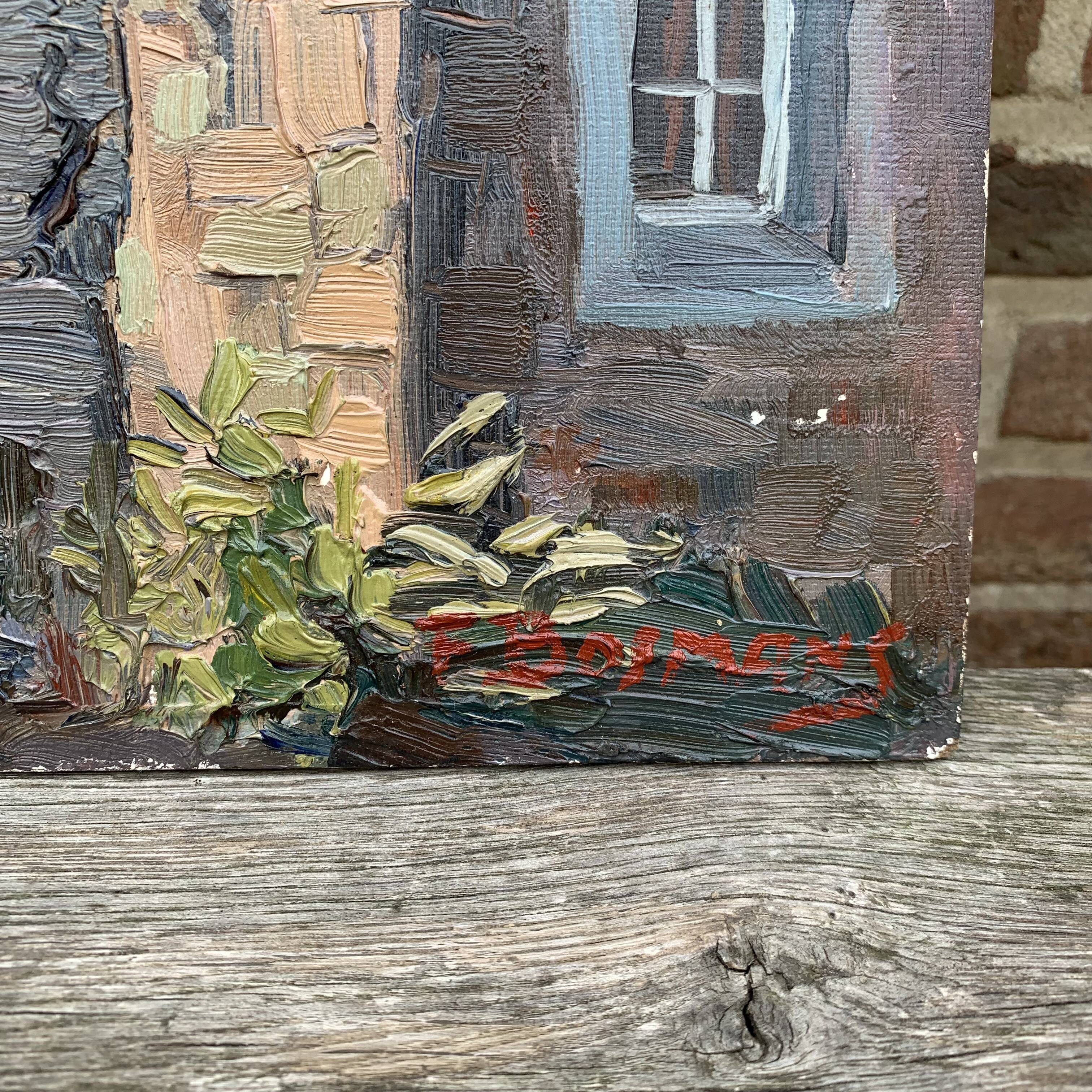 Oil painting on panel "farmyard"