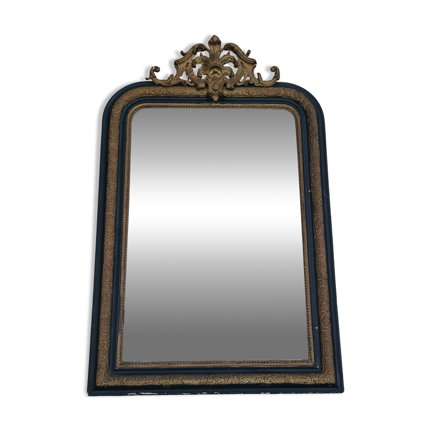 Napoleon III period mirror in wood and stucco