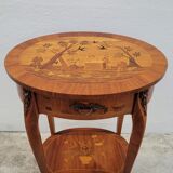Louis xv style marquetry table Chinese scene