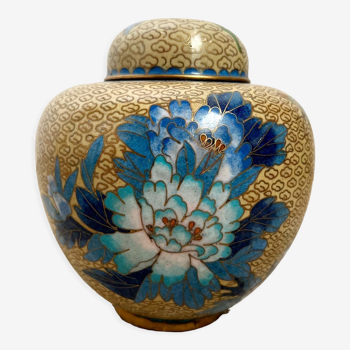 Ginger pot in cloisonné enamels