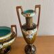 Art Nouveau fireplace set in majolica