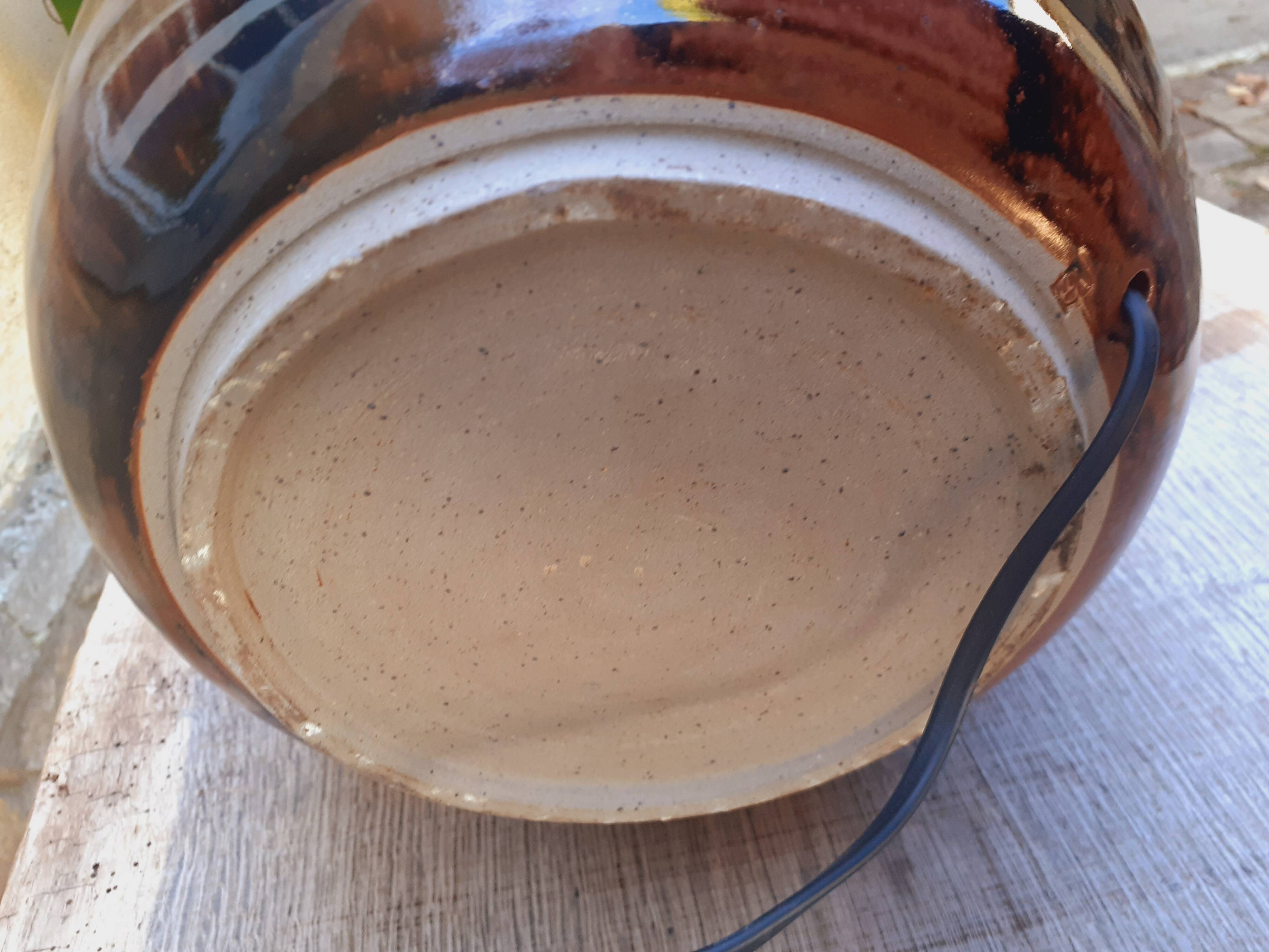 Glazed stoneware lamp base from the 1970s.