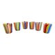 Set of 6 Contemporary Multicolored Murano Style Glasses