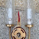 Pair of double fire wall lamps, vintage, 50/60s
