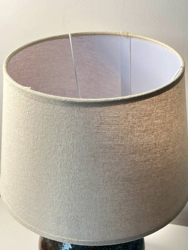 Blue-brown glazed ceramic lamp – 1950s/60s, Ruelland style