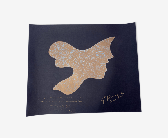 Planche d'après G. Braque - tête de profil Circé - H. de Lowenfeld