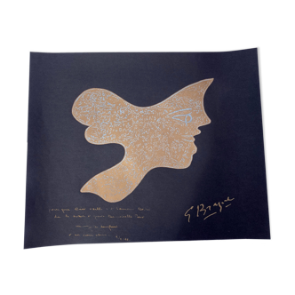 Plate after G. Braque - profile head Circé - H. de Lowenfeld