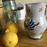 Earthenware pitcher with blue decor
