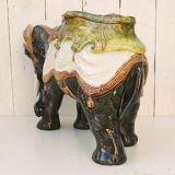 Former majolica slurry elephant planter