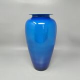 1960s luxury handcrafted blue vase in Murano glass by Ca Dei Vetrai. Made in Italy