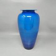 1960s luxury handcrafted blue vase in Murano glass by Ca Dei Vetrai. Made in Italy
