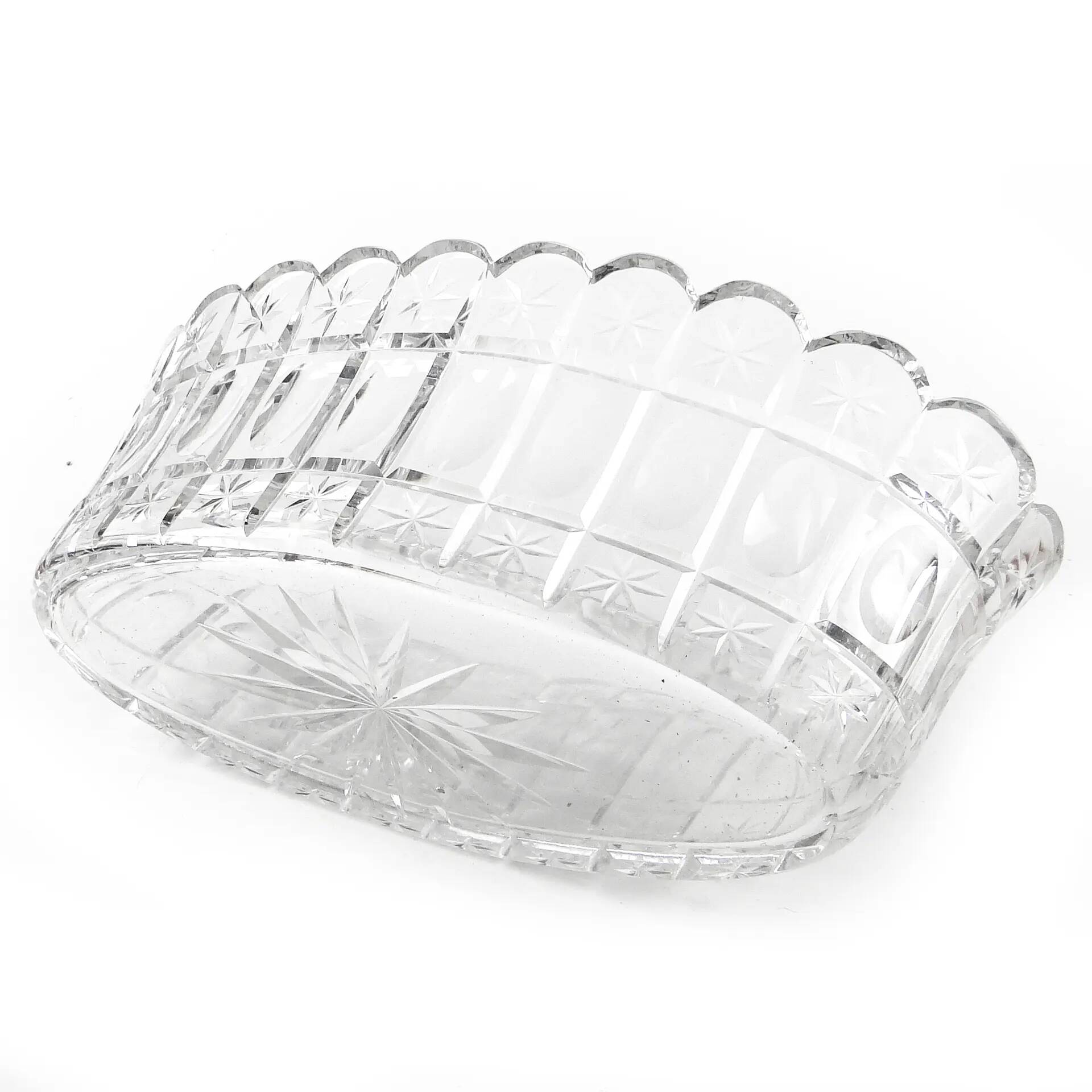 Art Deco jardiniere, crystal, Czechoslovakia, 1930s