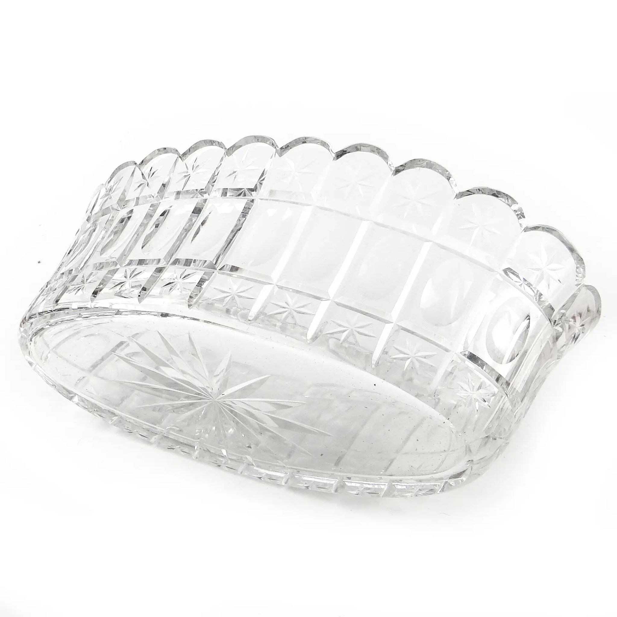 Art Deco jardiniere, crystal, Czechoslovakia, 1930s
