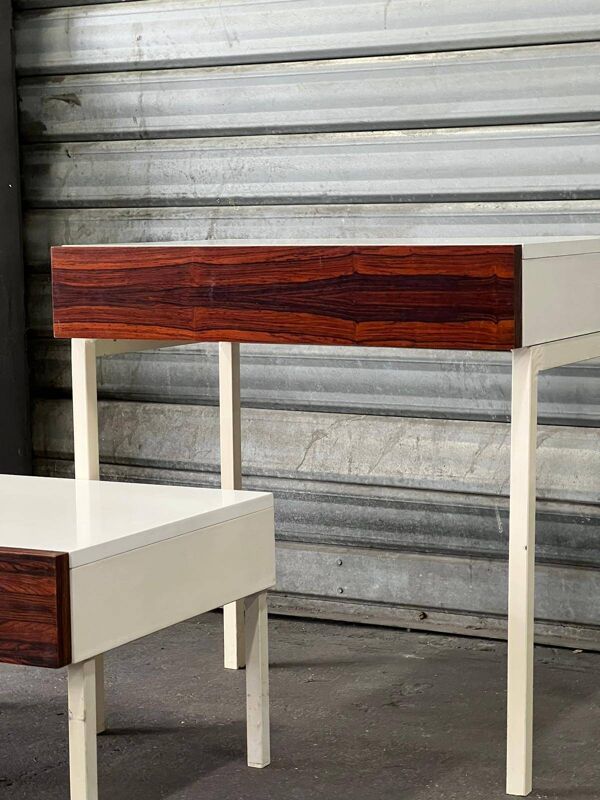 table d'appoint ou chevet scandinave pour Interlubke en palissandre et mélaminé, design germany 1970