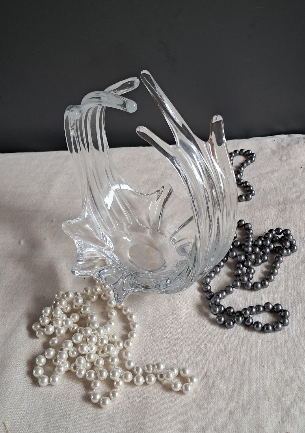 Art Deco crystal basket