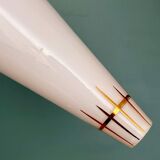 Vintage tulip wall lamp in white opaline with gold trim