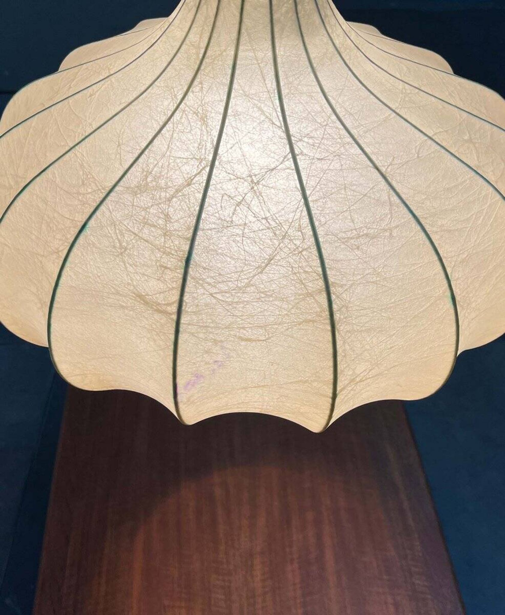 Modern mid-century Cocoon pendant lamp by Friedel Wauer for Goldkant Leuchten, Germany, 1960s.
