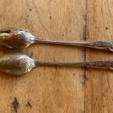 Service à salade argenté motif coquillage