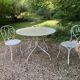 White lacquered wrought iron garden furniture set