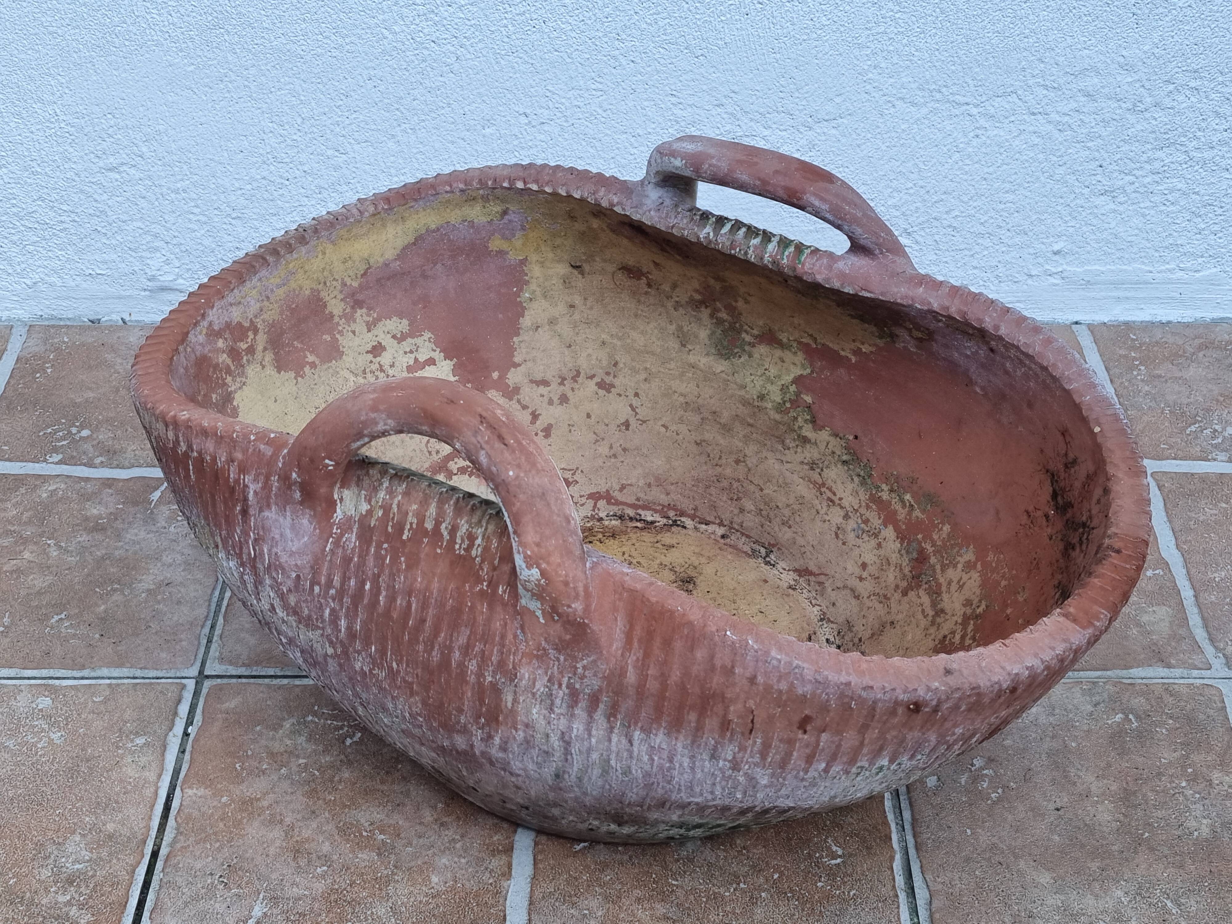 Terracotta planter "basket" with handles, 50 cm
