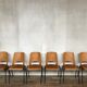 Series of 6 vintage chairs Baumann in beech design year 1950 1960