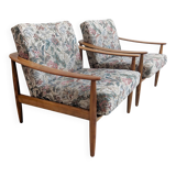 Set of 2 floral print lounge chairs by Carl Straub for Goldfeder 1960s