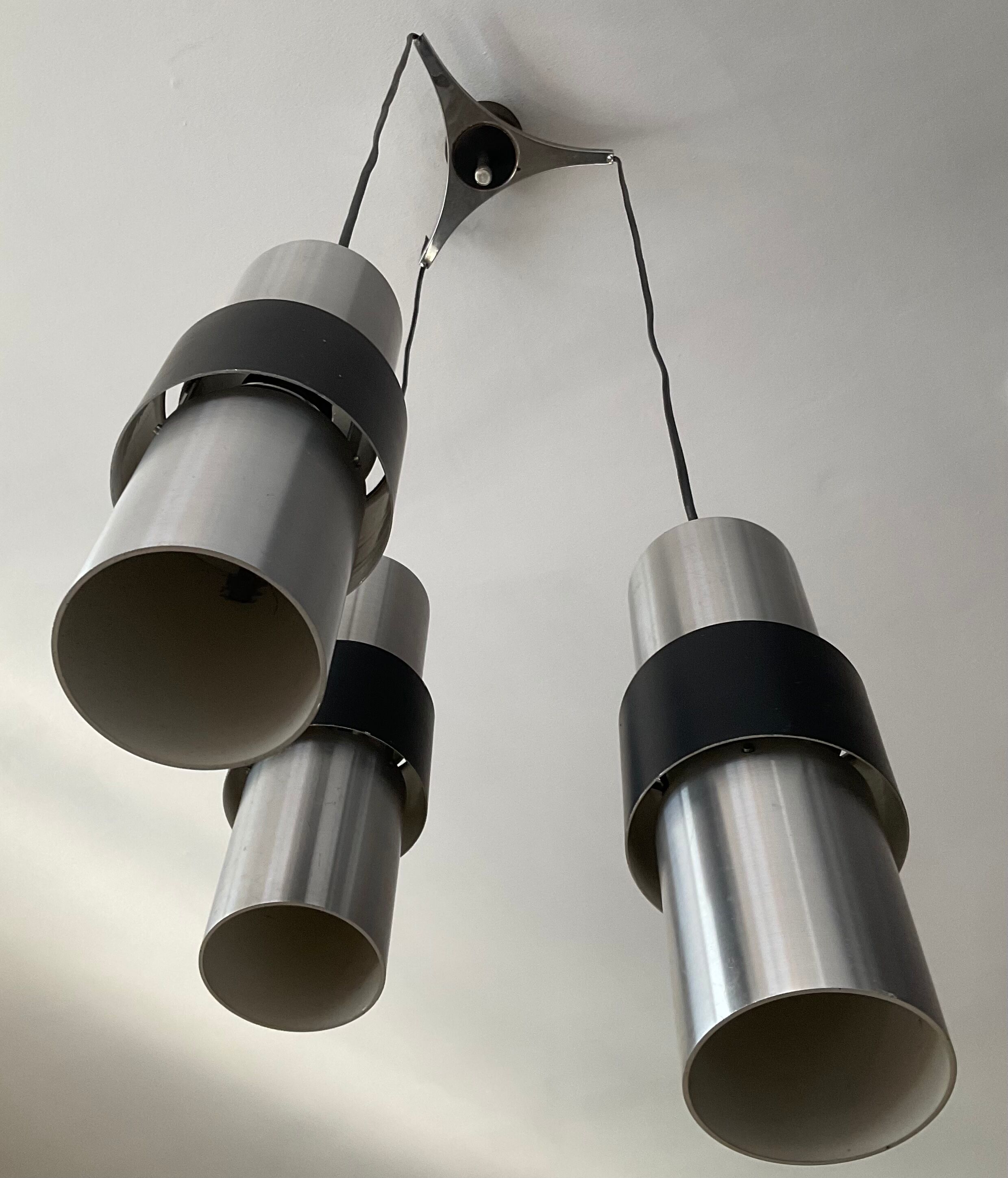 Chandelier Raak waterfall 3 lamps from the 60s-70s