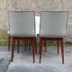 Lot de 4 chaises en simili cuir des années 1950