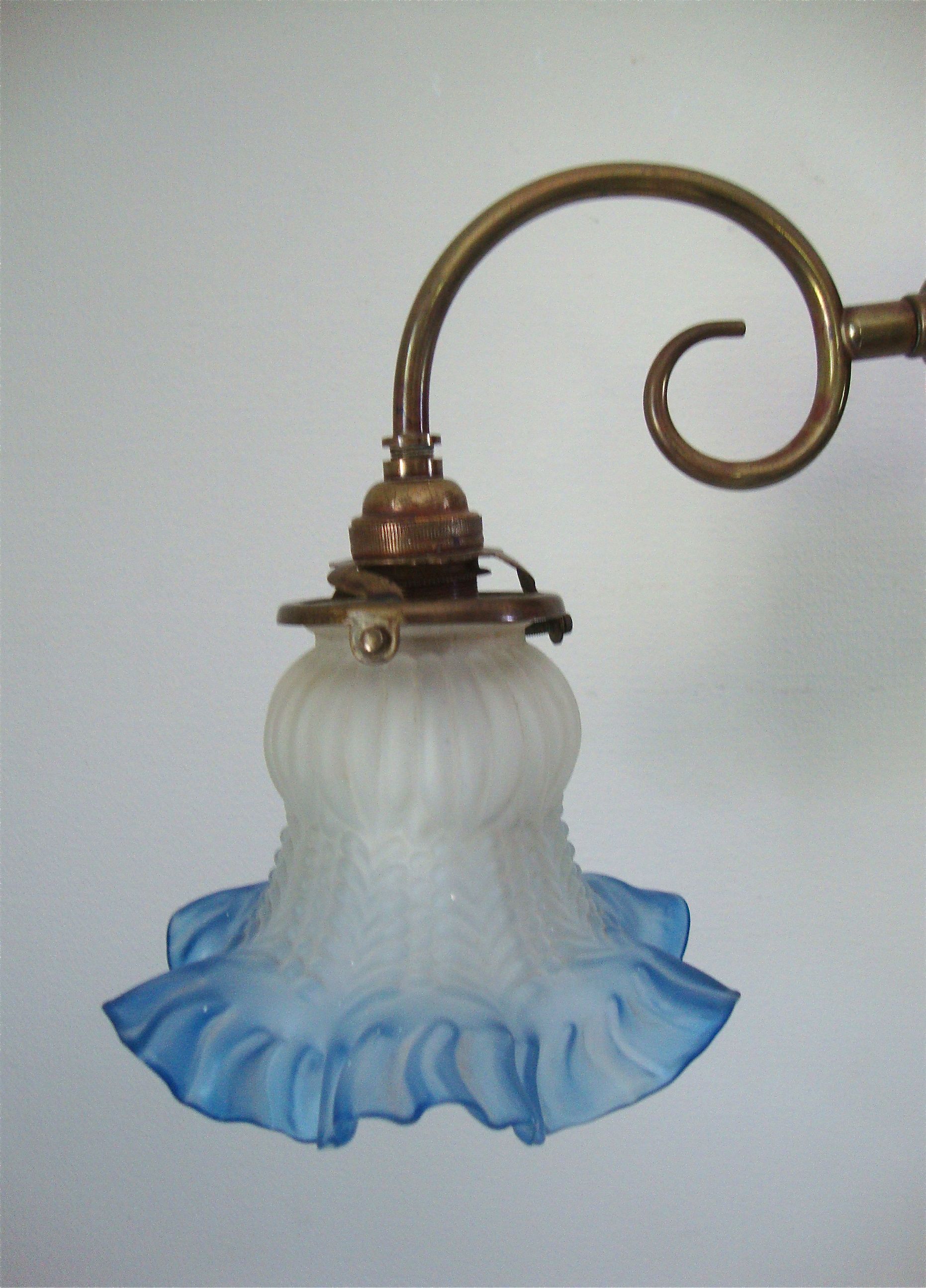 Blue tulip wall wall light