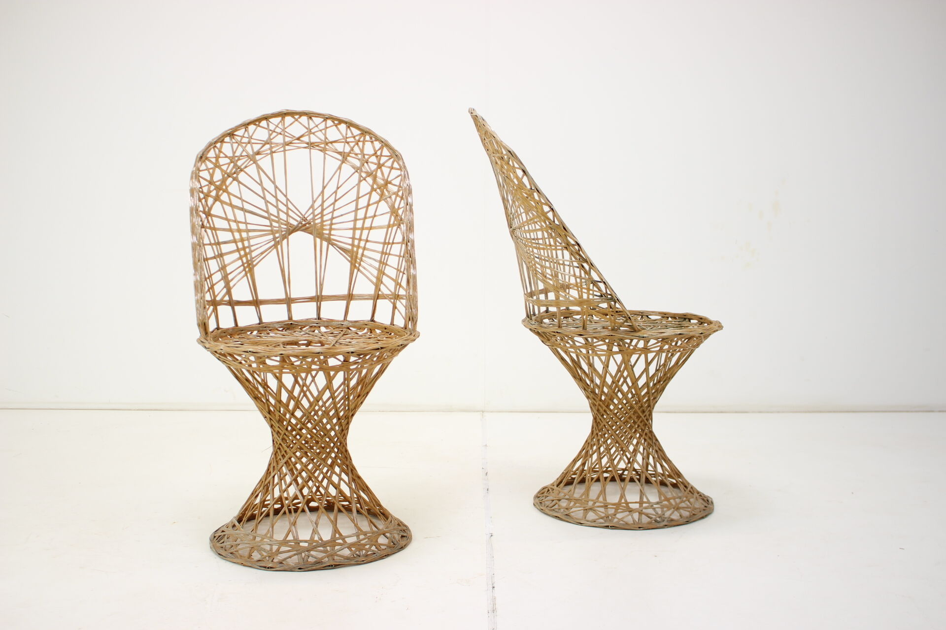 Pair of Chairs, Patio Russell Woodard Wicker Effect, 1960s