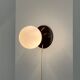 Wall lamp or table lamp in opaline glass and metal, 70s