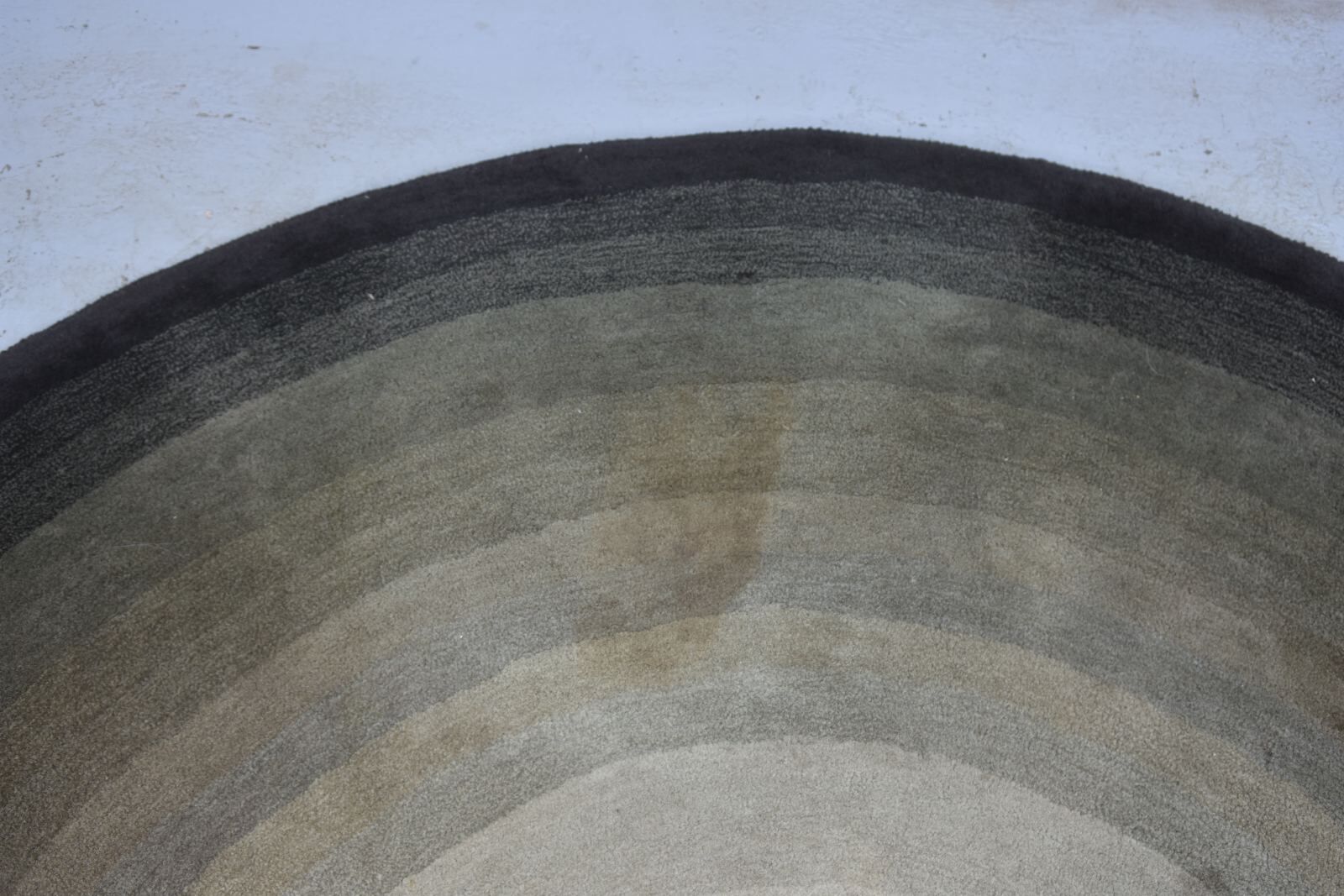 Serge Lesage blue grey vintage round carpet 70s