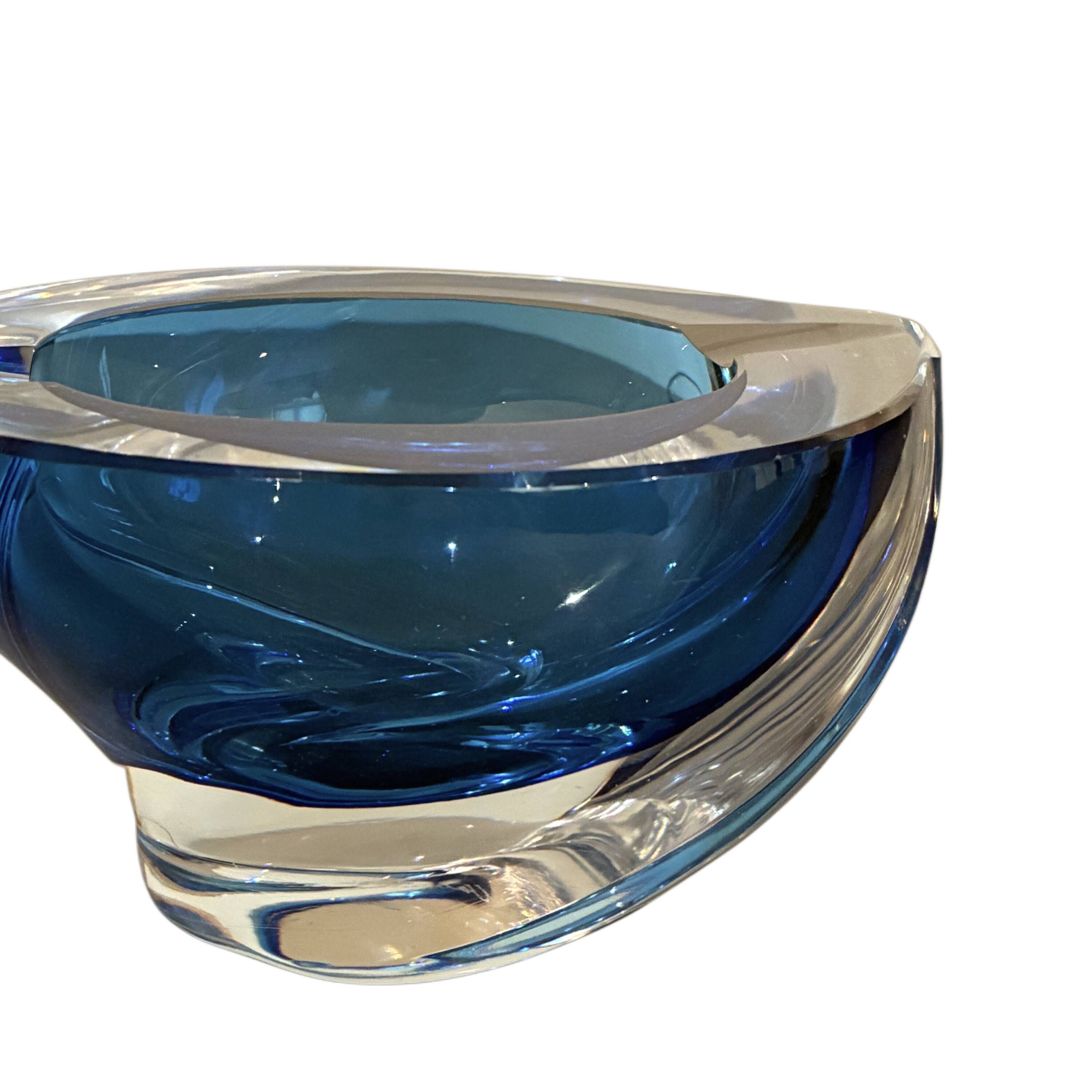 Val-saint-lambert, bowl or ashtray in cut crystal, around 1960