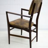 Vittorio Dassi Mid-Century Italian Teakwood Writing Desk and Chair, 1950