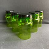 Carafe et 5 verres cristallin et étain