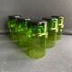 Decanter and 5 crystalline glasses and tin