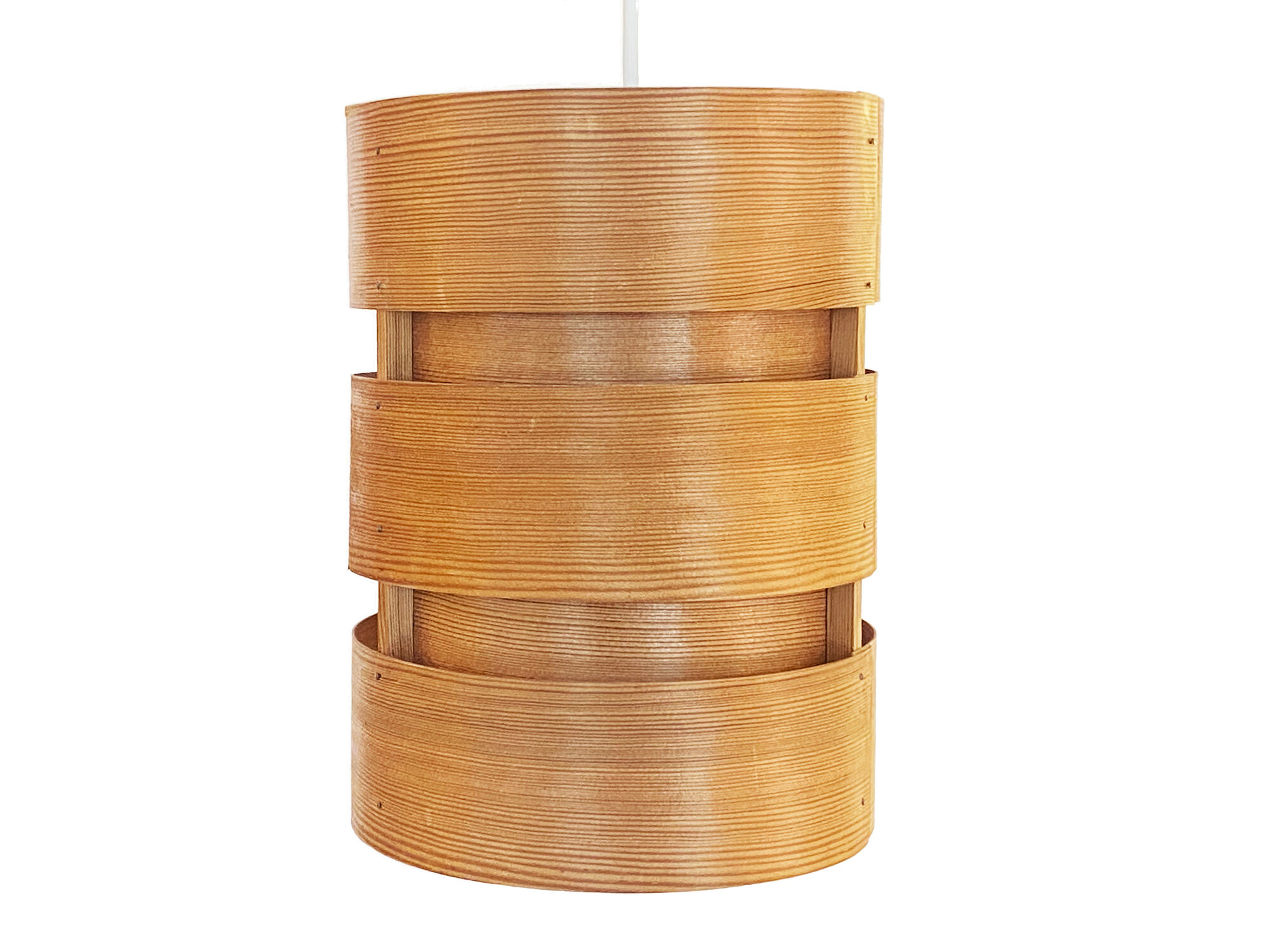 Pine veneer pendant light T355 "Berse" by Hans-Agne Jakobsson for Ellysett AB. Sweden 1960s