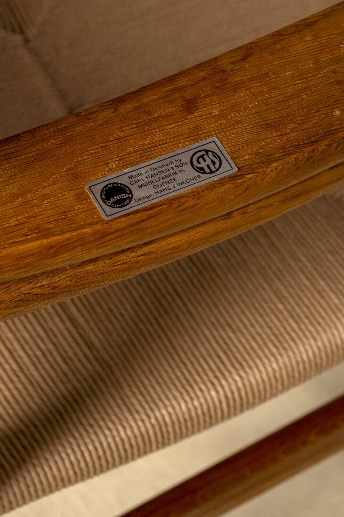 2x Hans J. Wegner CH37 in oiled oak, 1970s Denmark