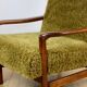 Fauteuil vintage en bois marron Khaki / Olive en fausse fourrure longue de renard par Z. Bączyk - 2 pièces disponibles