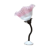 PINK FILIGREE GLASS TULIP APPLIQUE AND ITS SWAN NECK