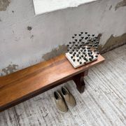 Paire de bancs noyer 1900