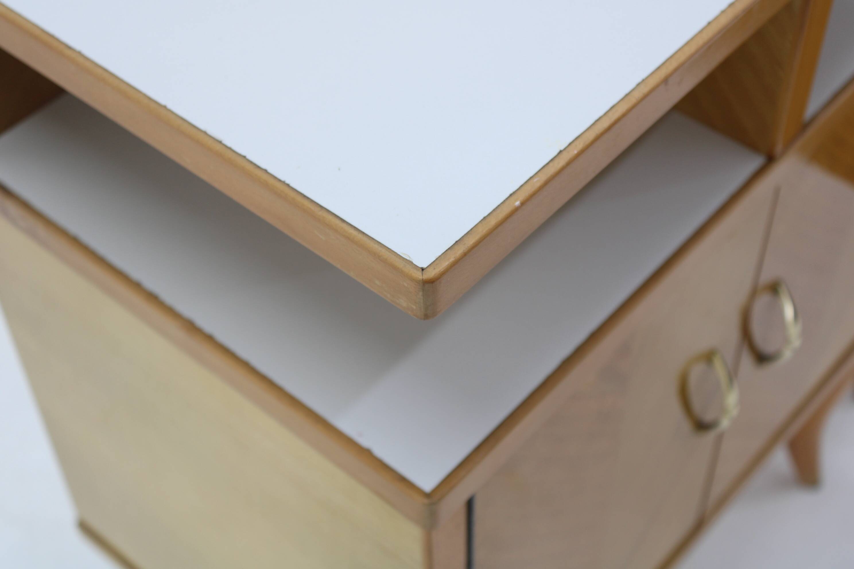 1960s Pair of Nightstands in Ash Finish , Italy