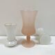 Set of three small antique vases in opaline and porcelain - 1950s