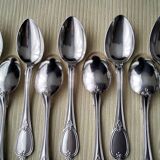 Box of 12 silver-plated metal teaspoons 15 G