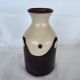 Peruvian Chulucanas Ceramic Vase Brown Beige Signed Vintage