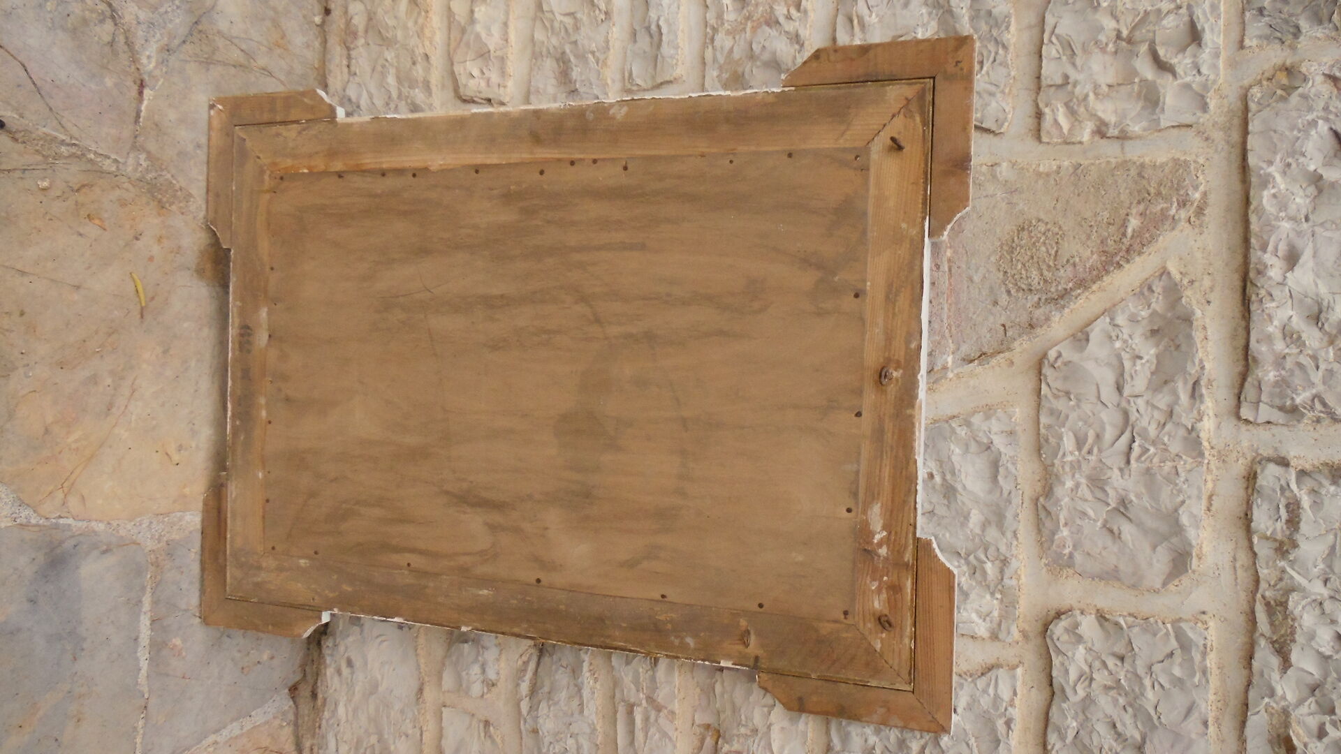 Miroir en bois patine blanc et gris Shabby chic 66x83cm