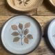 4 flower plates from Salins and Niderviller from the 1970s.