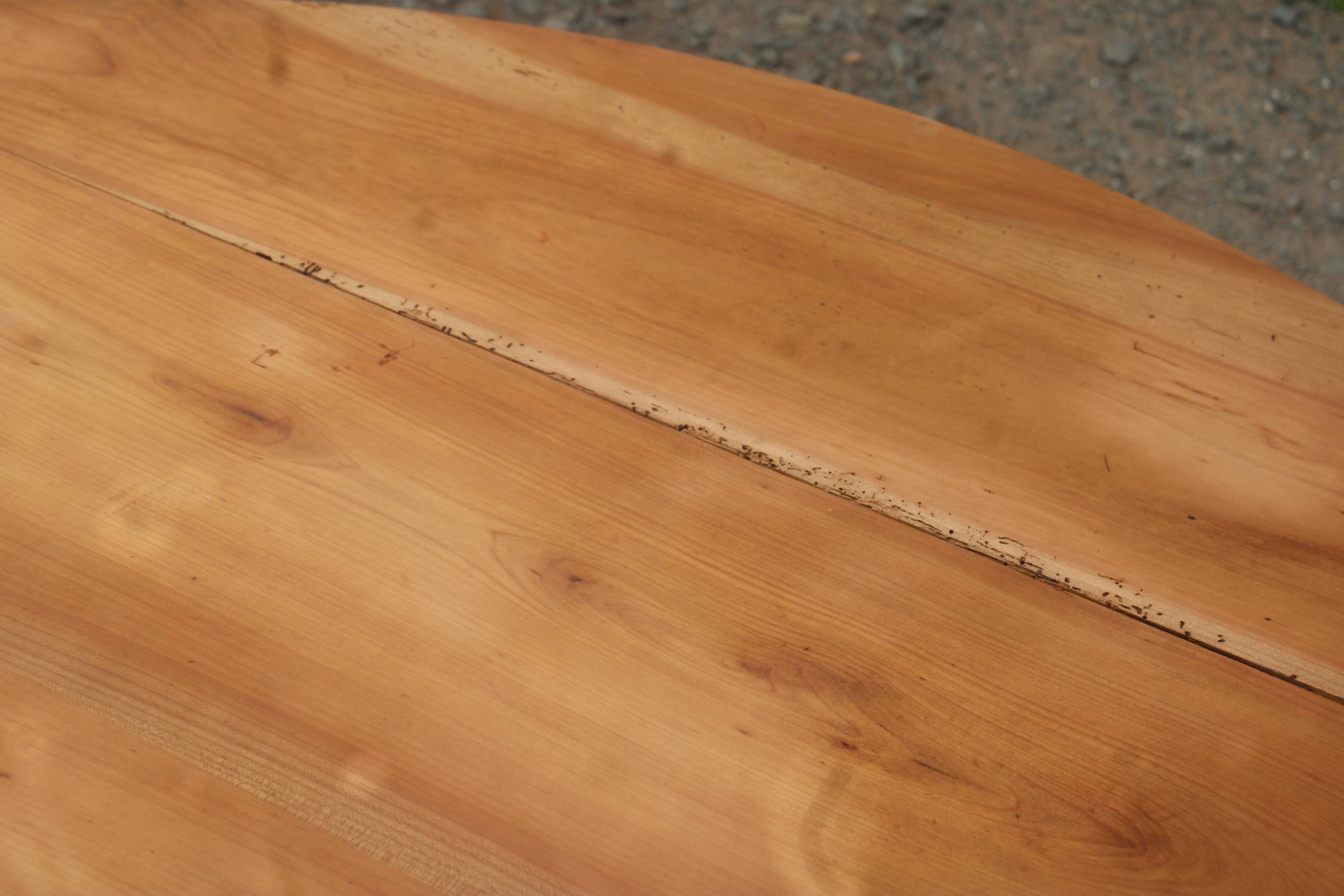 Table de ferme ronde à volets en bois massif – Ø 130 cm